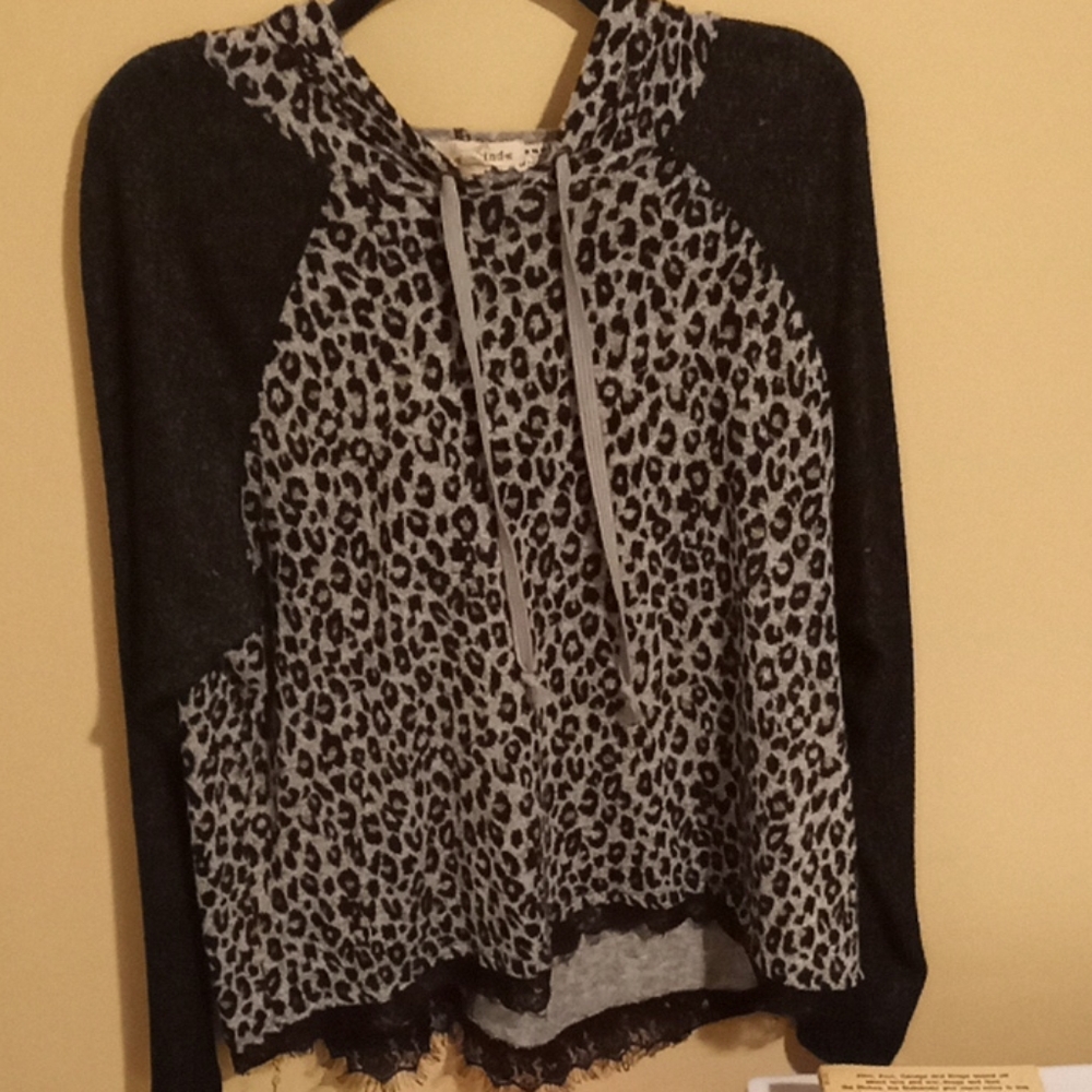 Grey Leopard hoodie XXL by Rewind